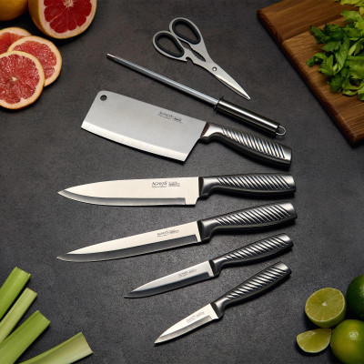 Набор ножей нжс на пластиковой вращающейся подставке 8 пр. AGNESS 911-498-1