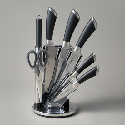 Набор ножей нжс на пластиковой вращающейся подставке 8 пр. (кор=6набор.) AGNESS 911-500-2