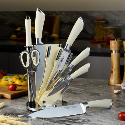 Набор ножей нжс на пластиковой вращающейся подставке 8 пр. (кор=6набор.) AGNESS 911-502