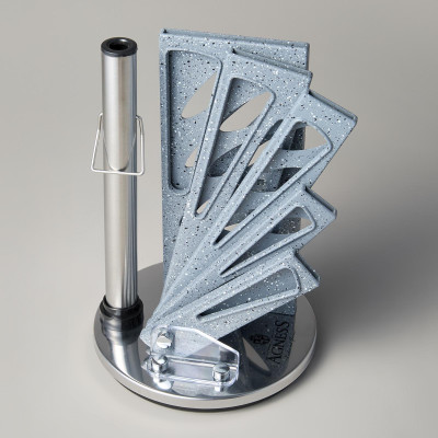 Набор ножей с ножницами и мусатом на пластиковой подставке, 8 предметов (кор=6набор.) AGNESS 911-642-5