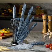 Набор ножей "МОНБЛАН" с ножницами и мусатом на пластиковой подставке, 8 предметов AGNESS 911-673