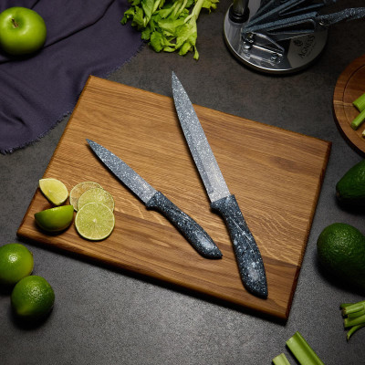 Набор ножей "МОНБЛАН" с ножницами и мусатом на пластиковой подставке, 8 предметов AGNESS 911-673-4