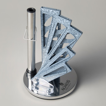 Набор ножей "МОНБЛАН" с ножницами и мусатом на пластиковой подставке, 8 предметов AGNESS 911-673-5