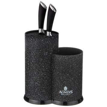 Подставка для ножей " BLACK MARBLE" универсальная, 20*12*22см AGNESS 911-685-1