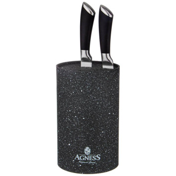 Подставка для ножей " BLACK MARBLE" универсальная, 11*18см AGNESS 911-688-1