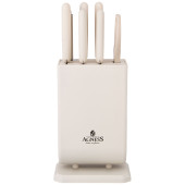 Набор ножей с ножницами и мусатом на пластиковой подставке, 8 предметов AGNESS 911-740