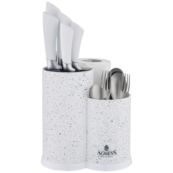 Подставка для ножей универсальная c держателем для полотенец, высота: 25*22*16см AGNESS 911-750-1