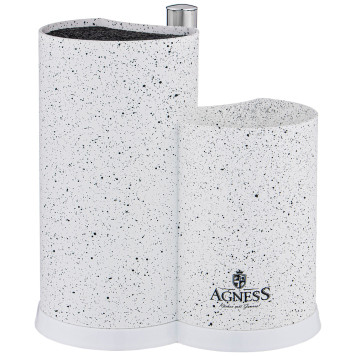 Подставка для ножей универсальная c держателем для полотенец, высота: 25*22*16см AGNESS 911-750