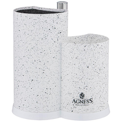 Подставка для ножей универсальная c держателем для полотенец, высота: 25*22*16см AGNESS 911-750