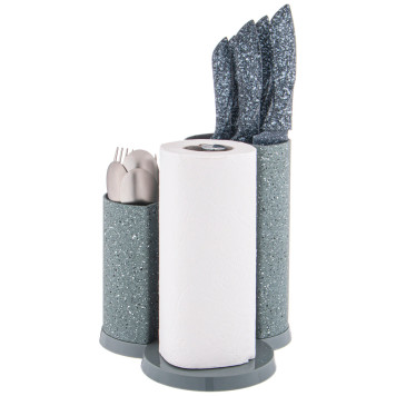 Подставка для ножей универсальная c держателем для полотенец, высота: 25*22*16см AGNESS 911-751-3