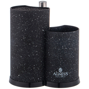 Подставка для ножей универсальная c держателем для полотенец, высота: 25*22*16см AGNESS 911-752