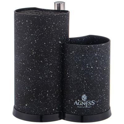 Подставка для ножей универсальная c держателем для полотенец, высота: 25*22*16см AGNESS 911-752