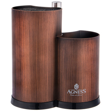 Подставка для ножей универсальная c держателем для полотенец, высота: 25*22*16см AGNESS 911-753