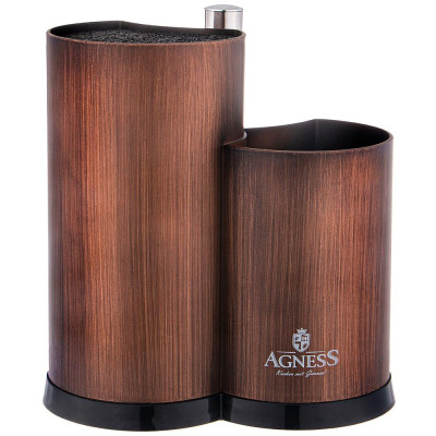 Подставка для ножей универсальная c держателем для полотенец, высота: 25*22*16см AGNESS 911-753