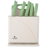 Набор ножей нжс на пластиковой подставке и разделочная доска, 7 пр. AGNESS 911-763