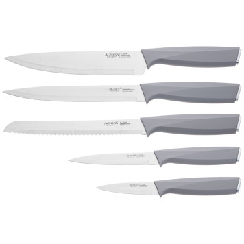 Набор ножей нжс на пластиковой подставке и разделочная доска, 7 пр. AGNESS 911-765-3