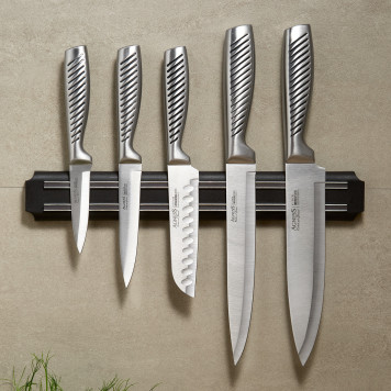 Набор ножей 6 пр.с магнитным держателем и ручкой из нерж.стали AGNESS 911-766