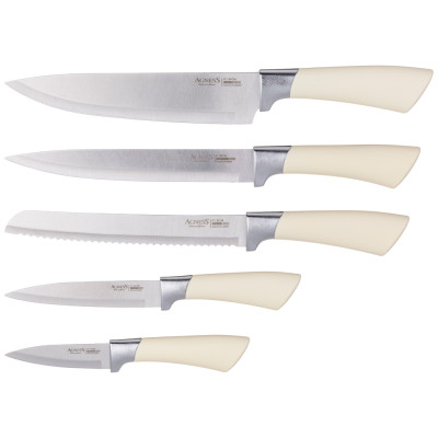 Набор ножей на пластиковой подставке, 6 предметов AGNESS 911-768-1