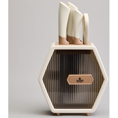 Набор ножей на пластиковой подставке, 7 предметов AGNESS 911-779-3