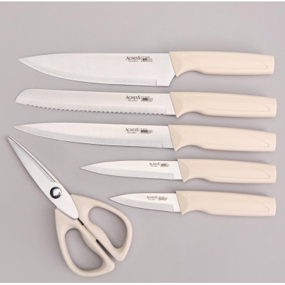 Набор ножей на пластиковой подставке, 7 предметов AGNESS 911-782-2
