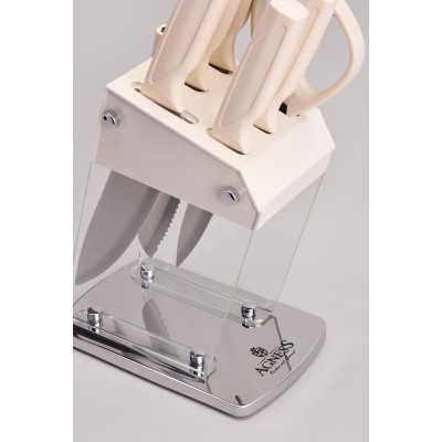 Набор ножей на пластиковой подставке, 7 предметов AGNESS 911-782-3