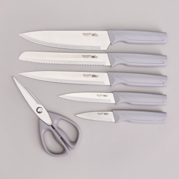 Набор ножей на пластиковой подставке, 7 предметов AGNESS 911-783-2
