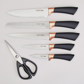 Набор ножей на пластиковой подставке, 7 предметов AGNESS 911-784-1