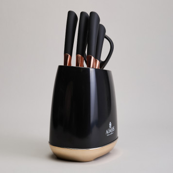 Набор ножей на пластиковой подставке, 7 предметов AGNESS 911-784-2