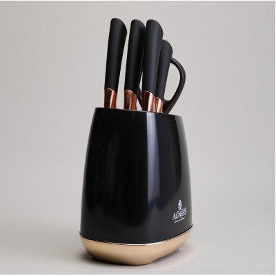 Набор ножей на пластиковой подставке, 7 предметов AGNESS 911-784-2