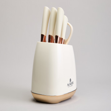 Набор ножей на пластиковой подставке, 7 предметов AGNESS 911-785-2