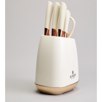 Набор ножей на пластиковой подставке, 7 предметов AGNESS 911-785-2