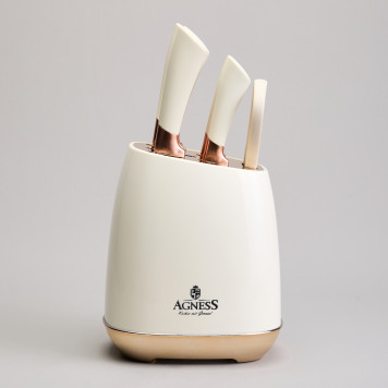 Набор ножей на пластиковой подставке, 7 предметов AGNESS 911-785-3