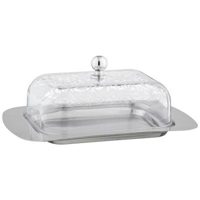 Масленка с пластиковой крышкой 19*12*7 см (кор=24шт.) AGNESS 912-010
