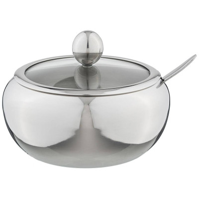 Сахарница с ложкой 560 мл диаметр=11 см высота=10 см (кор=36шт.) AGNESS 912-020