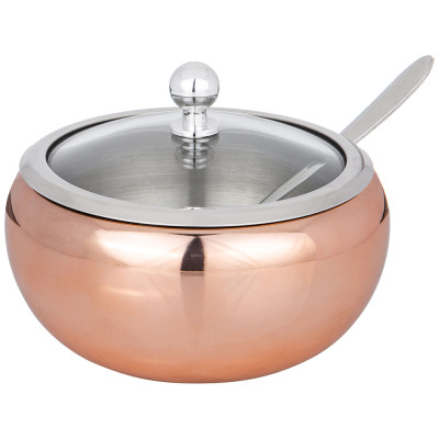 Сахарница "ROSSO" с ложкой 460 мл диаметр=11 см высота=10 см (кор=36шт.) AGNESS 912-023