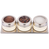 Набор для специй 4 пр. на магнитах, в т.ч. метал.подставка 20*6*5 см AGNESS 912-040