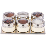 Набор для специй 7 пр. на магнитах, в т.ч. метал.подставка 20*13*5 см AGNESS 912-041