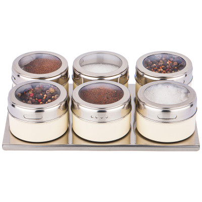 Набор для специй 7 пр. на магнитах, в т.ч. метал.подставка 20*13*5 см AGNESS 912-041