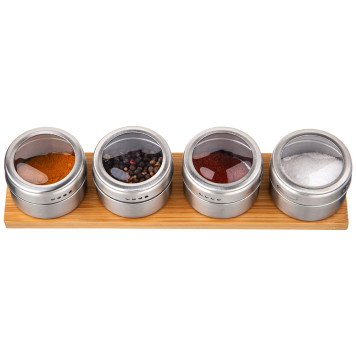 Набор для специй 4 пр. на подставке, 30х8,5х7см AGNESS 912-051-1