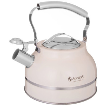 Чайник со свистком 2, 7л, термоаккумулирующее дно, 304 сталь, индукция AGNESS 914-301-1