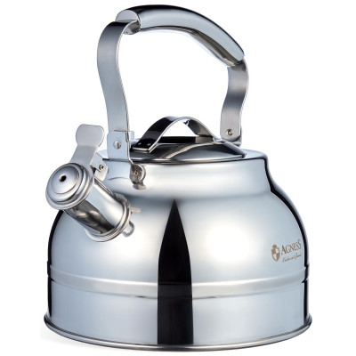 Чайник со свистком 2, 7л, термоаккумулирующее дно, 304 сталь, индукция AGNESS 914-302-1