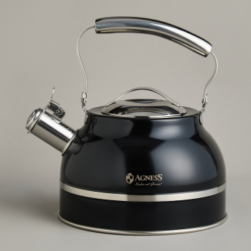 Чайник со свистком 2, 7л, термоаккумулирующее дно, 304 сталь, индукция AGNESS 914-303