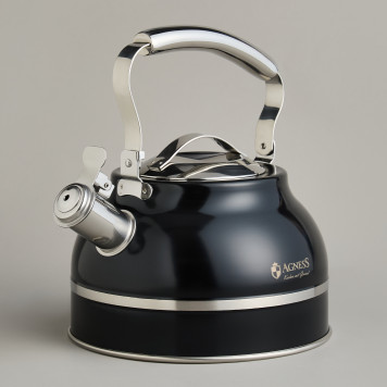 Чайник со свистком 2, 7л, термоаккумулирующее дно, 304 сталь, индукция AGNESS 914-303-3