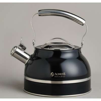 Чайник со свистком 2, 7л, термоаккумулирующее дно, 304 сталь, индукция AGNESS 914-303