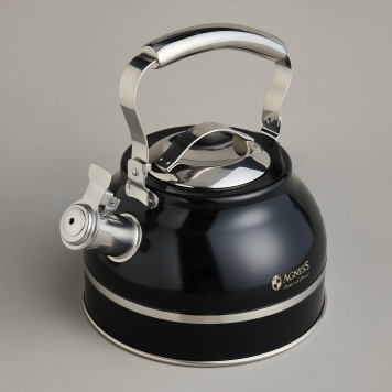 Чайник со свистком 2, 7л, термоаккумулирующее дно, 304 сталь, индукция AGNESS 914-303-5