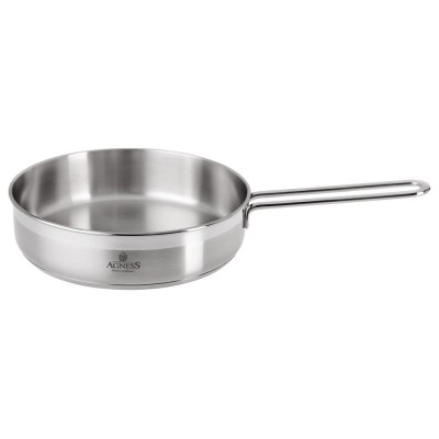 Сковорода professional 22х6 см, 2, 1 л высококачественная нерж сталь 18/10 индукционное дно AGNESS 914-317