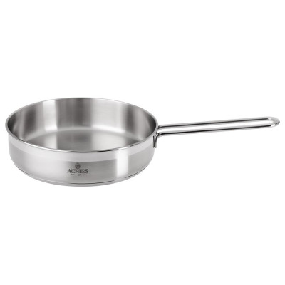 Сковорода professional 24х6 см, 2, 6 л высококачественная нерж сталь 18/10 индукционное дно AGNESS 914-318