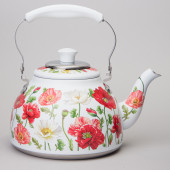 Чайник "БЕЛЫЕ МАКИ" со встроенным свистком и фильтром 1000 мл AGNESS 916-435