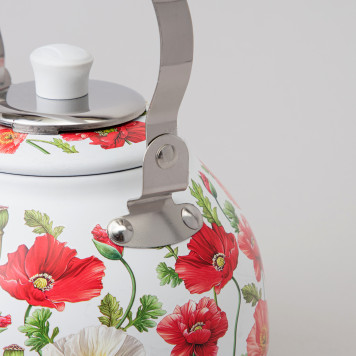 Чайник "БЕЛЫЕ МАКИ" со встроенным свистком и фильтром 1000 мл AGNESS 916-435-4