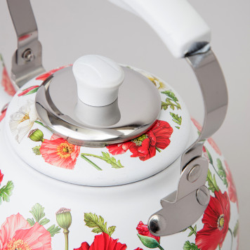 Чайник "БЕЛЫЕ МАКИ" со встроенным свистком и фильтром 1000 мл AGNESS 916-435-5